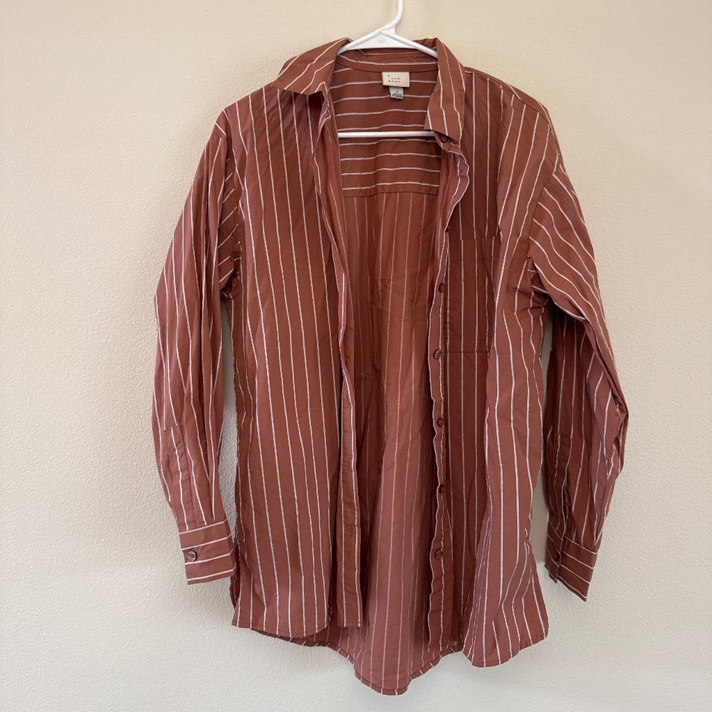 A New Day Rust Striped Shirt